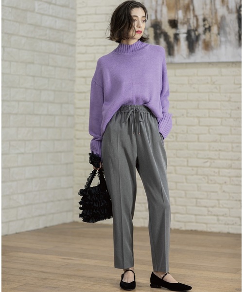 OPAQUE.CLIP（オペークドットクリップ）の「◆《SS-LLsize》裏起毛ストレッチイージーテーパードパンツ【蓄熱素材/洗濯機洗い可】（その他パンツ・レディース・ブラック/オフホワイト/グレー/チャコールグレー・34/36/38/40/42）」の20枚目の写真