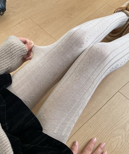 ストライプダイヤ柄 カラータイツ cula1039（タイツ/ストッキング