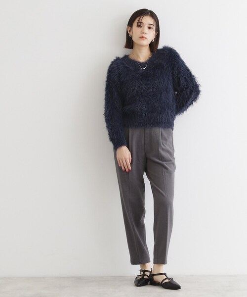 THE SHOP TK （ザ ショップ ティーケー ）の「【＠BAILA掲載】【前後2WAY】クリアフェザーニット/洗える（ニット/セーター・レディース・アイボリー/スモーキーグリーン系/ダークブラウン/ネイビー・99）」の18枚目の写真