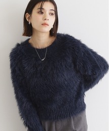 【@BAILA掲載】【前後2WAY】クリアフェザーニット/洗える