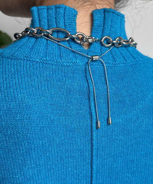 DouDou（ドゥドゥ）の「ハートモチーフチェーンチョーカー（ネックレス・レディース・ゴールド/グレー・FREE）」の5枚目の写真