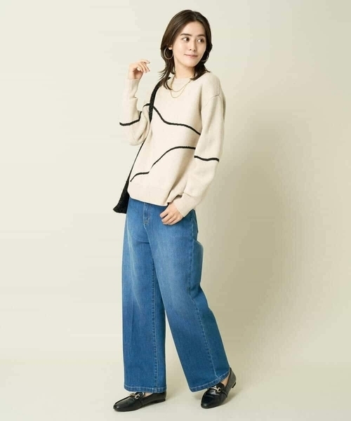 a.v.v(アーヴェヴェ)の「ラインアートニット(ニット/セーター・レディース・ベージュ/チャコールグレー・34/36/40/38/42)」の10枚目の写真