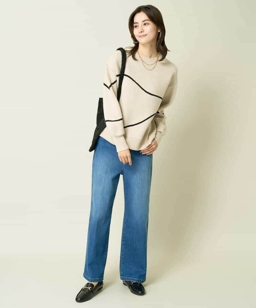 a.v.v(アーヴェヴェ)の「ラインアートニット(ニット/セーター・レディース・ベージュ/チャコールグレー・34/36/40/38/42)」の11枚目の写真