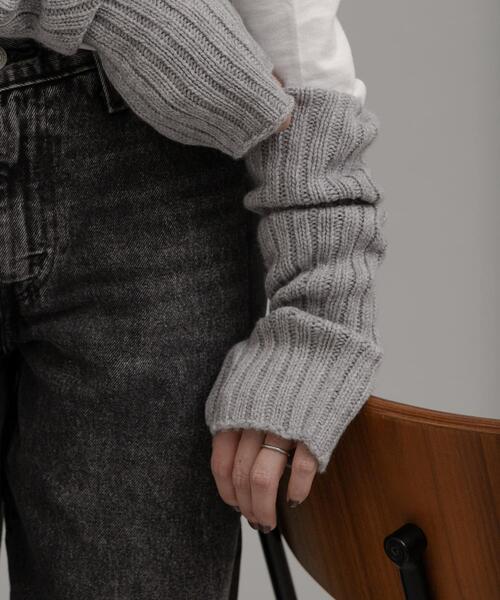 William Brunton Hand Knits（ウィリアム ブラントン ハンド ニット）の「William Brunton Hand Knits　リブアームウォーマー（手袋・レディース・オートミール/ライトブラウン/グレー・FREE）」の11枚目の写真