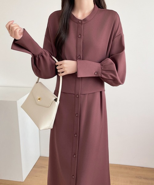 【セール】バックベルトボリュウーム袖シャツワンピース（ワンピース）｜ABITOKYO（アビトーキョー）