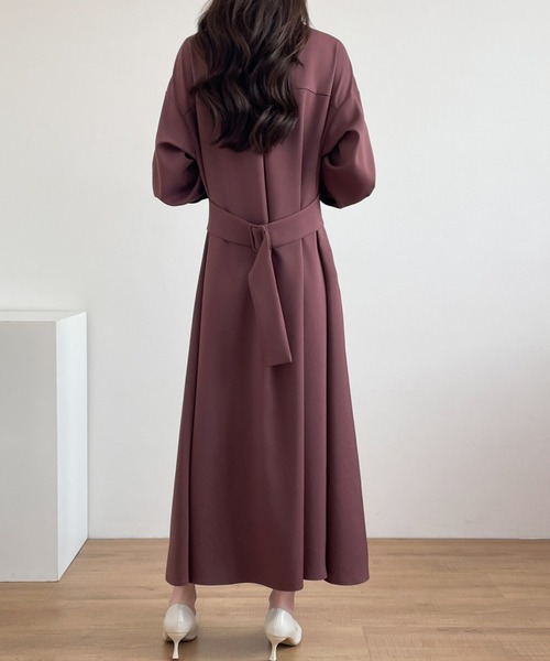 【セール】バックベルトボリュウーム袖シャツワンピース（ワンピース）｜ABITOKYO（アビトーキョー）