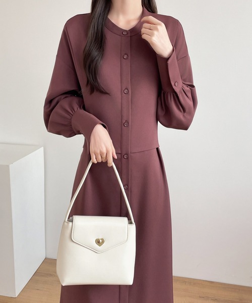 【セール】バックベルトボリュウーム袖シャツワンピース（ワンピース）｜ABITOKYO（アビトーキョー）