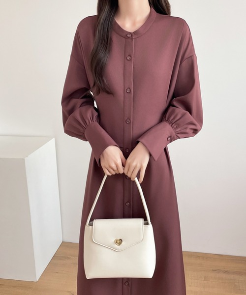 【セール】バックベルトボリュウーム袖シャツワンピース（ワンピース）｜ABITOKYO（アビトーキョー）