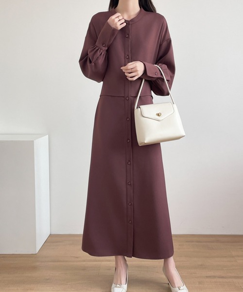 【セール】バックベルトボリュウーム袖シャツワンピース（ワンピース）｜ABITOKYO（アビトーキョー）