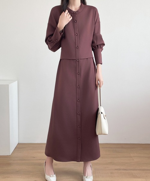 【セール】バックベルトボリュウーム袖シャツワンピース（ワンピース）｜ABITOKYO（アビトーキョー）