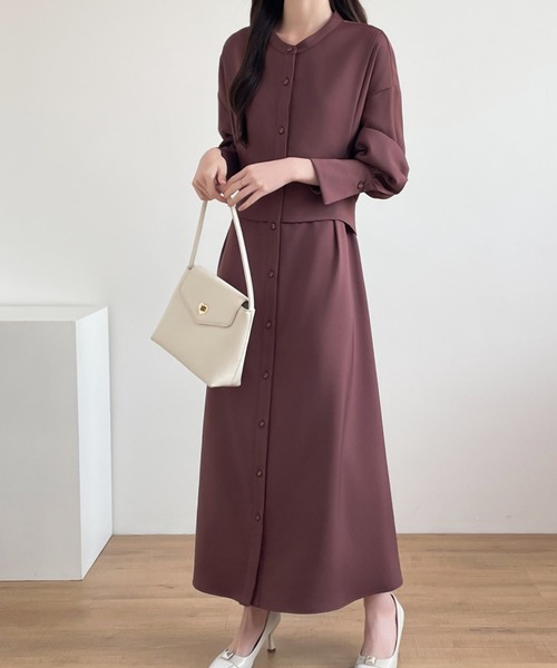 【セール】バックベルトボリュウーム袖シャツワンピース（ワンピース）｜ABITOKYO（アビトーキョー）