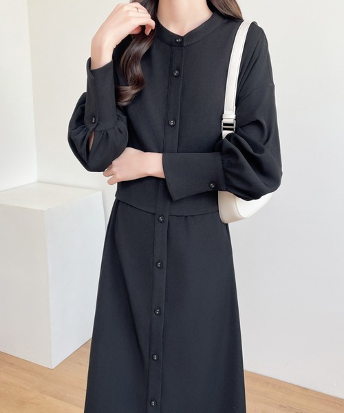 【セール】バックベルトボリュウーム袖シャツワンピース（ワンピース）｜ABITOKYO（アビトーキョー）