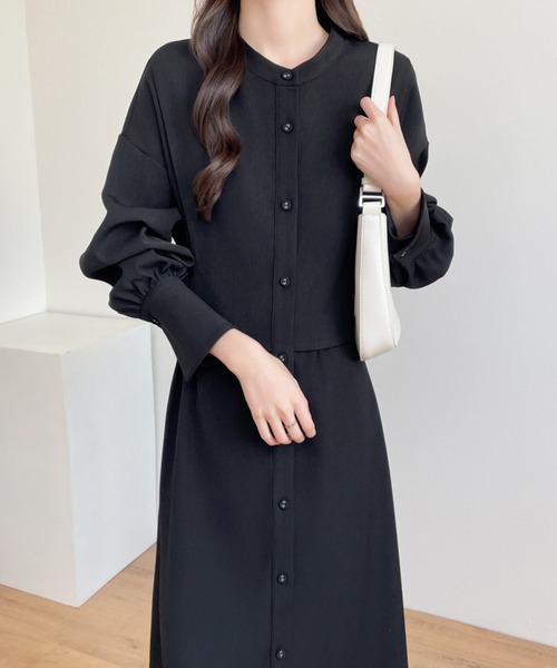 【セール】バックベルトボリュウーム袖シャツワンピース（ワンピース）｜ABITOKYO（アビトーキョー）