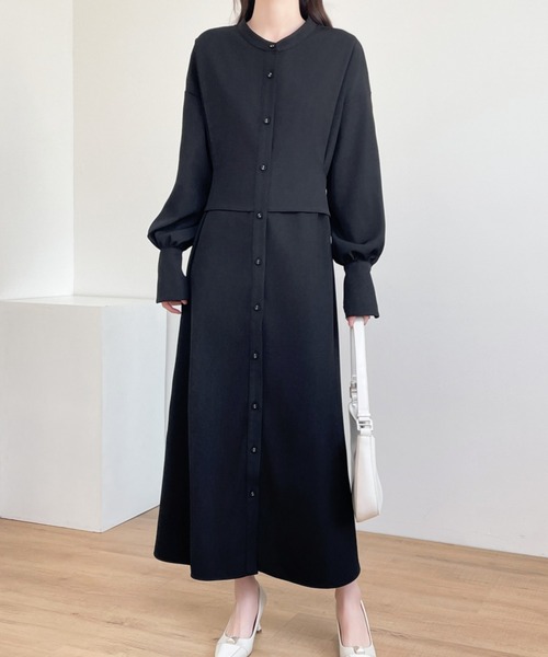 【セール】バックベルトボリュウーム袖シャツワンピース（ワンピース）｜ABITOKYO（アビトーキョー）