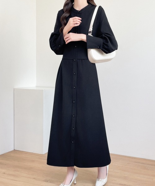 【セール】バックベルトボリュウーム袖シャツワンピース（ワンピース）｜ABITOKYO（アビトーキョー）