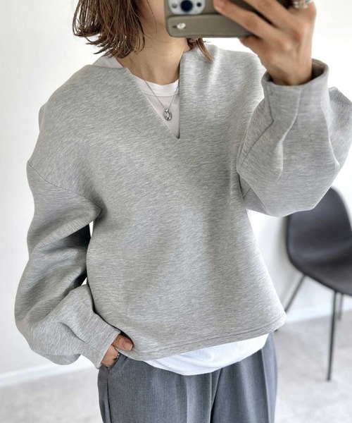 キーネック袖タックボリュームスウェット（スウェット）｜CADBURY（キャドバリー） 5,830円