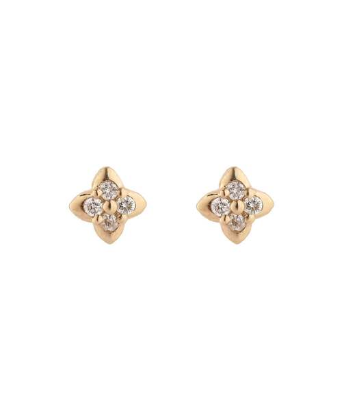 SIENA ROSE(シエナロゼ)の「petit・フラワーモチーフダイヤピアス(ピアス(両耳用)・レディース・イエローゴールド・FREE)」の1枚目の写真