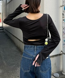 CIAOPANIC TYPY（チャオパニックティピー）の「【shay】天竺カップ付バックオープントップス（Tシャツ/カットソー）」