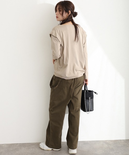ElegChic(エレグシック)の「ショルダー タック カットソー(Tシャツ/カットソー・レディース・ベージュ系その他/オフホワイト/チャコールグレー/ブラック/カーキ・M/XL/4L)」の20枚目の写真