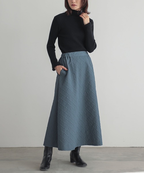 『ふくれジャカードフレアスカート』（スカート）｜n'OrLABEL（ノアールレーベル） 5,700円