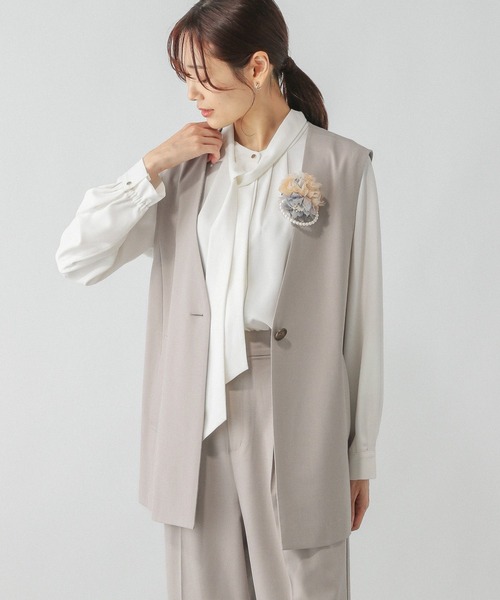 GLOBAL WORK ウツクシルエットジレ&パンツ セットアップ【XL】