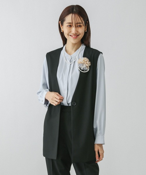 GLOBAL WORK(グローバルワーク)の「ウツクシルエットジレ/133615(ベスト・レディース・ブラック/グレイッシュベージュ/モカ/ミント・FREE)」の21枚目の写真