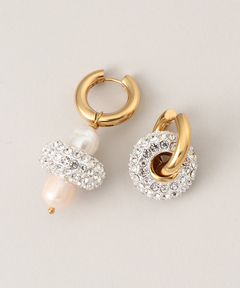 TIMELESS PEARLY/タイムレスパーリー】Pearl and gold hear：ピアス