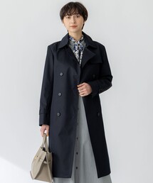 トレンチコート（ブルー・ネイビー/青色系・コットン）ファッション