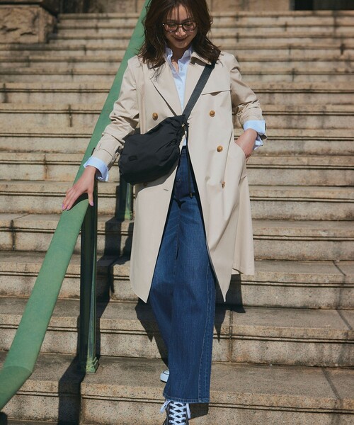 撥水加工】エアータンブラー TCギャバジン ロング トレンチコート