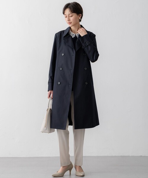 23区 S(ニジュウサンクチイサイサイズ)の「エアータンブラー TCギャバジン ロング トレンチコート(トレンチコート・レディース・ベージュ系/黄土色系/ネイビー系・32/34/30)」の18枚目の写真