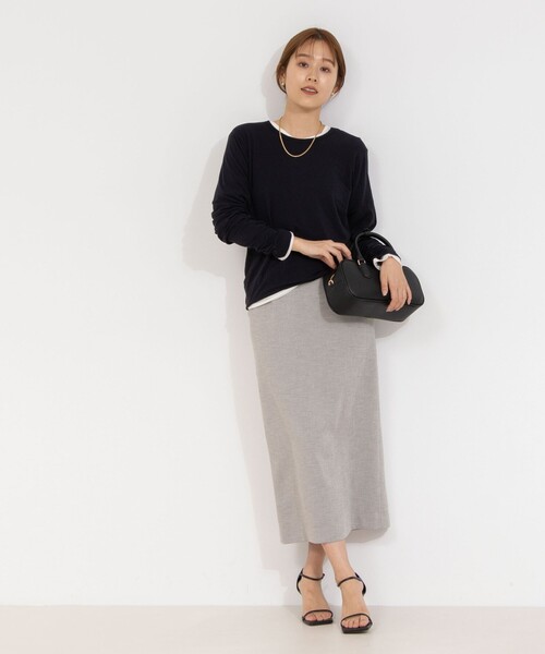 NOLLEY’S（ノーリーズ）の「【追加】シアーストレッチロンT（Tシャツ/カットソー・レディース・ネイビー/ホワイト・38）」の20枚目の写真