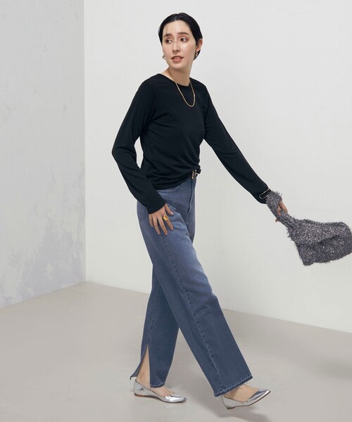 NOLLEY’S（ノーリーズ）の「【追加】シアーストレッチロンT（Tシャツ/カットソー・レディース・ネイビー/ホワイト・38）」の14枚目の写真