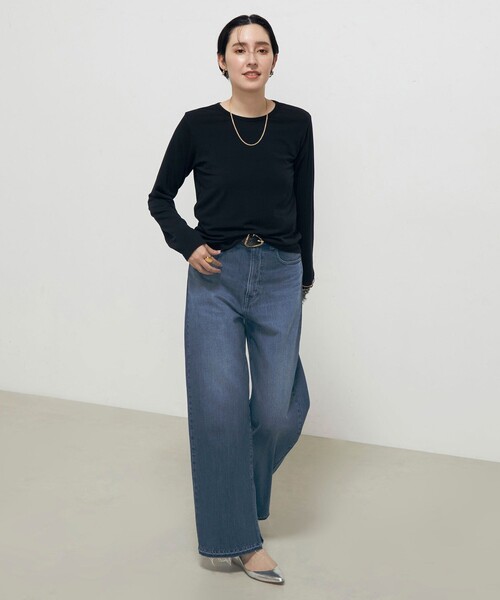 NOLLEY’S（ノーリーズ）の「【追加】シアーストレッチロンT（Tシャツ/カットソー・レディース・ネイビー/ホワイト・38）」の13枚目の写真