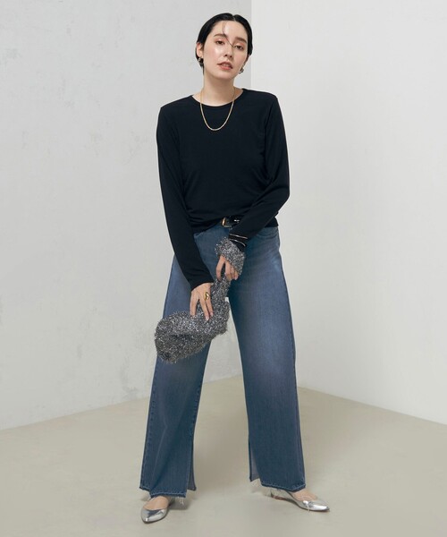 NOLLEY’S（ノーリーズ）の「【追加】シアーストレッチロンT（Tシャツ/カットソー・レディース・ネイビー/ホワイト・38）」の12枚目の写真