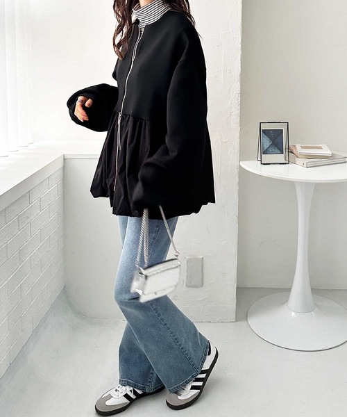 GeeRA(ジーラ)の「バルーンペプラムジップブルゾン(ブルゾン・レディース・ブラック/オフホワイト・LARGE/X-LARGE/MEDIUM)」の19枚目の写真