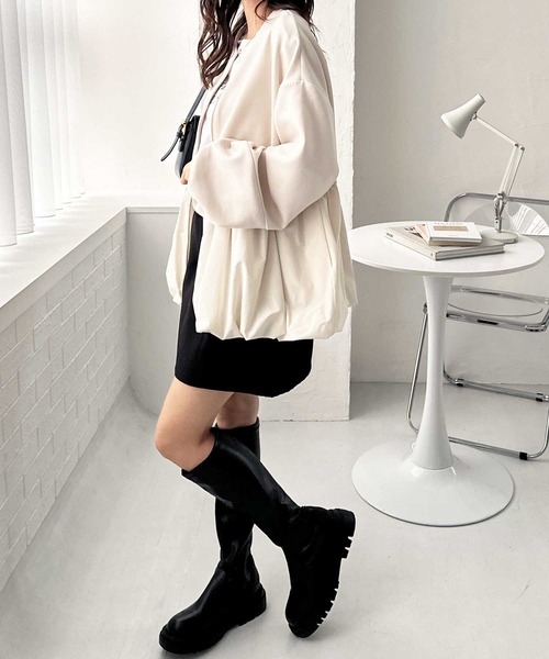 GeeRA(ジーラ)の「バルーンペプラムジップブルゾン(ブルゾン・レディース・ブラック/オフホワイト・LARGE/X-LARGE/MEDIUM)」の15枚目の写真