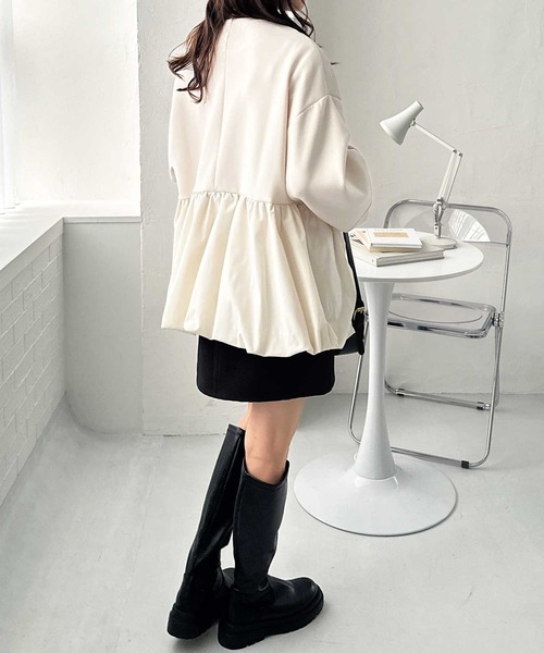 GeeRA(ジーラ)の「バルーンペプラムジップブルゾン(ブルゾン・レディース・ブラック/オフホワイト・LARGE/X-LARGE/MEDIUM)」の16枚目の写真