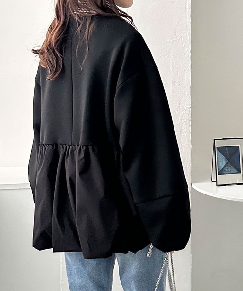 GeeRA(ジーラ)の「バルーンペプラムジップブルゾン(ブルゾン・レディース・ブラック/オフホワイト・LARGE/X-LARGE/MEDIUM)」の11枚目の写真