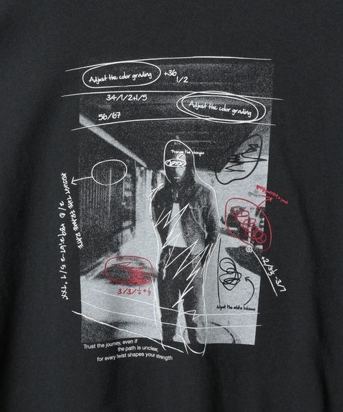 JEANASIS（ジーナシス）の「フォトアートグラフィックロンTEE/319862（Tシャツ/カットソー・レディース・ホワイト系その他/ブラック系その他/グレー系その他・FREE）」の12枚目の写真