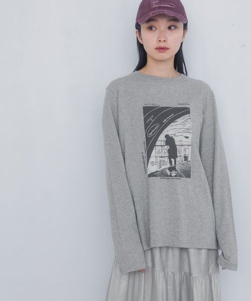 JEANASIS - ジーナシスコーデセット　ｽｴｰﾄﾞﾗｲｸｼｬﾂ+ﾌｫﾄﾛﾝT セール】フォトアートグラフィックロンTEE/319862（Tシャツ