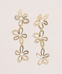 Zoule ゾーラ:thin flower2 花 ピアス