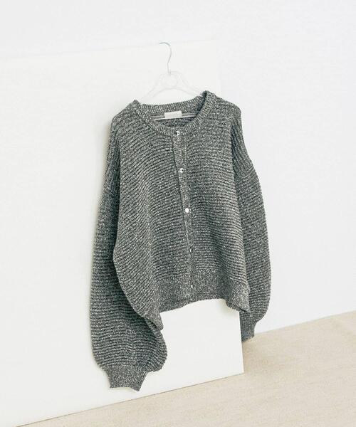 LAATO（ラート）の「kirakira knit cardigan（カーディガン/ボレロ・レディース・チャコールグレー/ホワイト・FREE）」の2枚目の写真