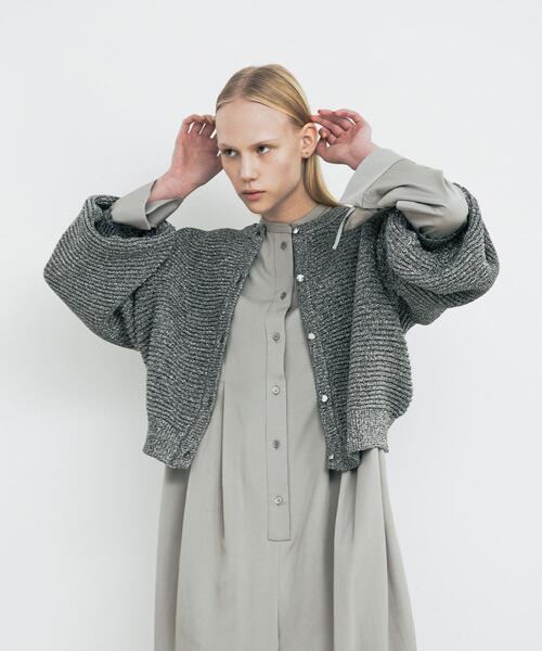LAATO（ラート）の「kirakira knit cardigan（カーディガン/ボレロ・レディース・チャコールグレー/ホワイト・FREE）」の4枚目の写真