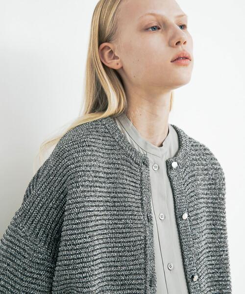 LAATO（ラート）の「kirakira knit cardigan（カーディガン/ボレロ・レディース・チャコールグレー/ホワイト・FREE）」の5枚目の写真