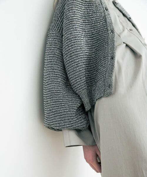 LAATO（ラート）の「kirakira knit cardigan（カーディガン/ボレロ・レディース・チャコールグレー/ホワイト・FREE）」の6枚目の写真