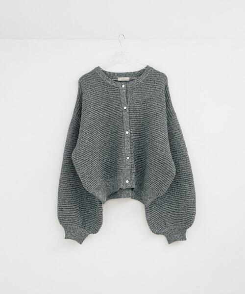 LAATO（ラート）の「kirakira knit cardigan（カーディガン/ボレロ・レディース・チャコールグレー/ホワイト・FREE）」の9枚目の写真
