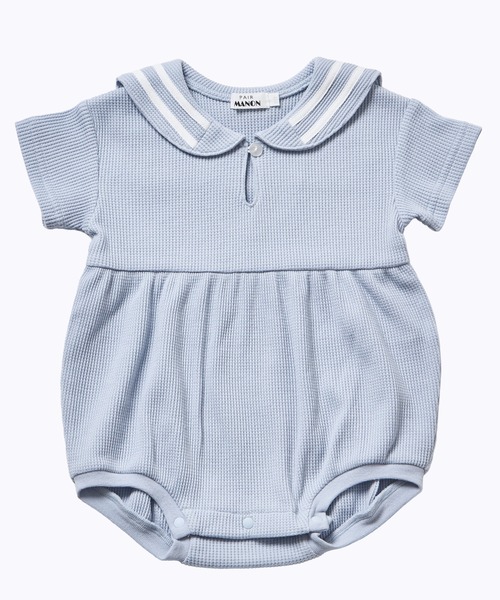 pairmanon(ペアマノン)の「【さらっとワッフル】【ベビー】セーラーカラー ロンパース(ロンパース・キッズ・アイボリー/ライトベージュ/ライトブルー/モカ・80/70)」の16枚目の写真