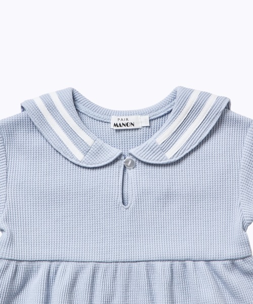pairmanon(ペアマノン)の「【さらっとワッフル】【ベビー】セーラーカラー ロンパース(ロンパース・キッズ・アイボリー/ライトベージュ/ライトブルー/モカ・80/70)」の17枚目の写真