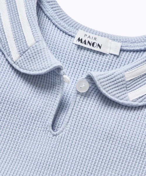 pairmanon(ペアマノン)の「【さらっとワッフル】【ベビー】セーラーカラー ロンパース(ロンパース・キッズ・アイボリー/ライトベージュ/ライトブルー/モカ・80/70)」の18枚目の写真