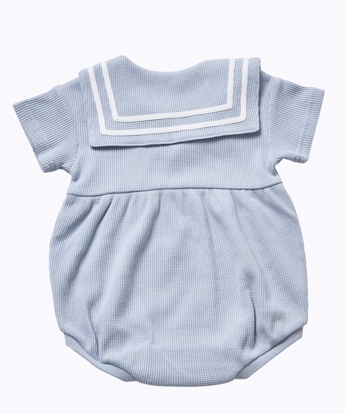 pairmanon(ペアマノン)の「【さらっとワッフル】【ベビー】セーラーカラー ロンパース(ロンパース・キッズ・アイボリー/ライトベージュ/ライトブルー/モカ・80/70)」の21枚目の写真